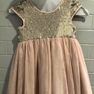 Pippa & Julie Gold Sequin and Pink Tulle Dress - NEVER WORN